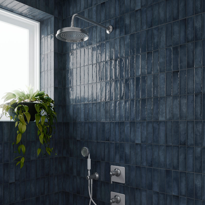 Spanish Artis 12" x 24" Glazed Porcelain Wall Tile (5 PCS, 10.76 Sq. Ft./Case), Dark Blue