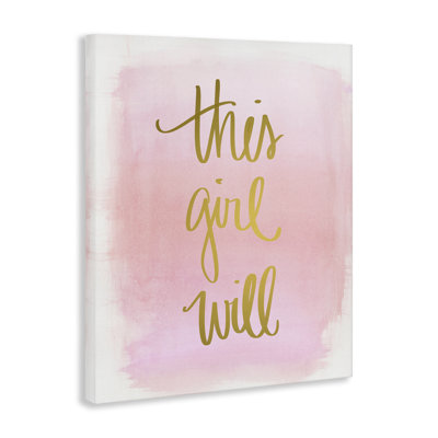 This Girl Will on Pink Canvas Wall Art by Anna Quach