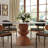 Dining Room Kitchen Table Round Conlon 47" For 4, Scratch-resistant Stone Top & Solid Wood Base-513373047-513373046