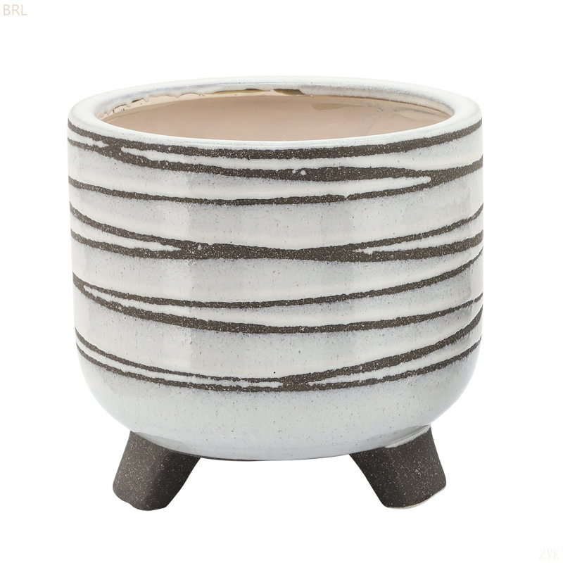 Ensemble de pots à fleurs en céramique à motif pour une décoration intérieure et extérieure élégante