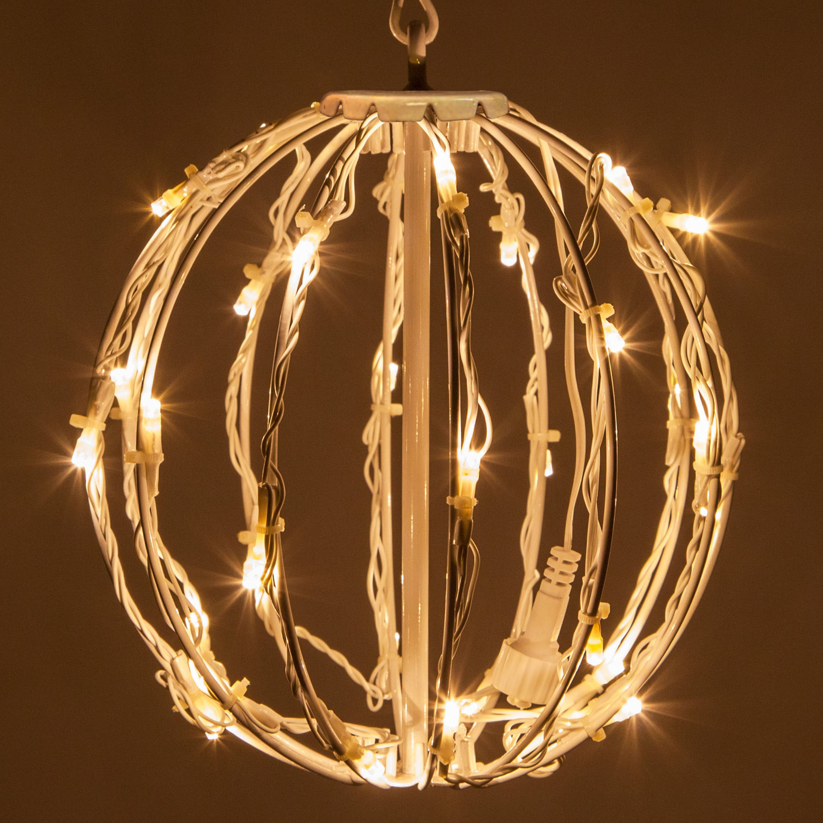 Fold-Flat LED Metal Sphere Light, Warm White, 8" H x 8" W x 8" D