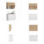 Armoire de base + armoire murale | Conception sans poignée et distributeur de papier hygiénique intégré