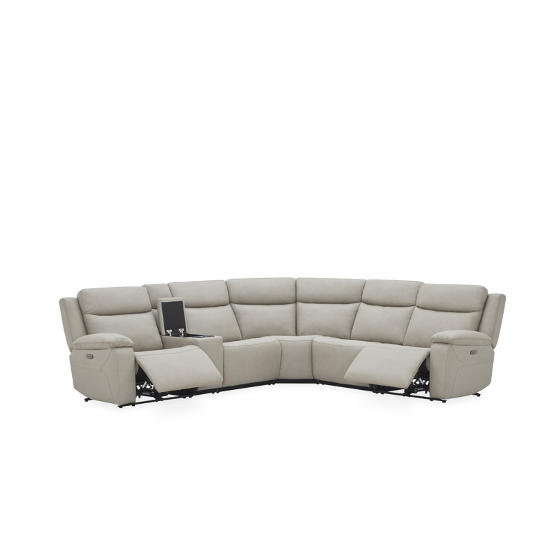 Canapé modulaire Charles en cuir fumé