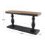 Console en bois patiné avec plateau en bois brun