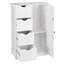 Armoire de rangement à une porte avec 4 tiroirs - blanc