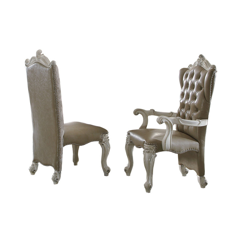Chaise d'appoint rembourrée en similicuir Waverly Place, Gris, gris