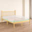 Eco-friendly Bamboo Platform Bed With Carved Headboard Elegant Turned Legs & Storage Clearan Twin Bed Frame-144515738