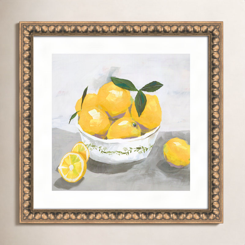Hayons Lemons by Isabelle Z - Print, Gold Bead Framed Paper, 18.25" H x 18.25" W x 1.13" D
