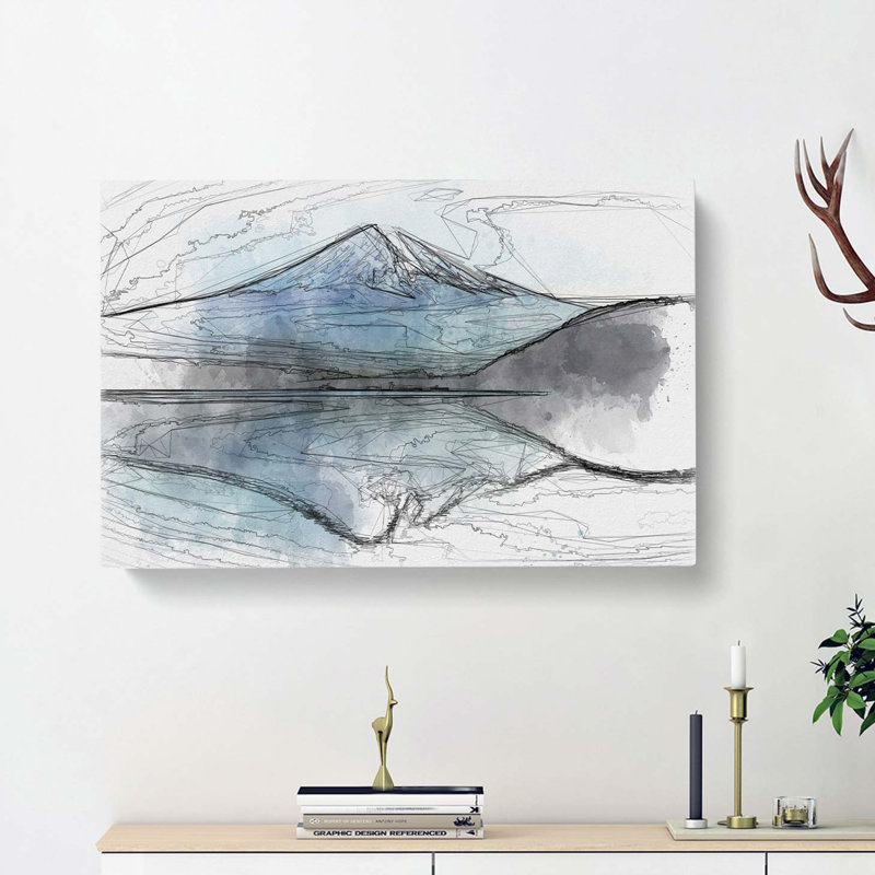 Mount Fuji In Japan In Abstract - Wrapped Canvas, 50cm H x 76cm W x 3cm D