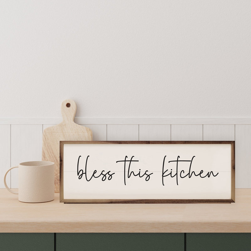 Bless This Kitchen - blanc, H 16 po x l 48 po