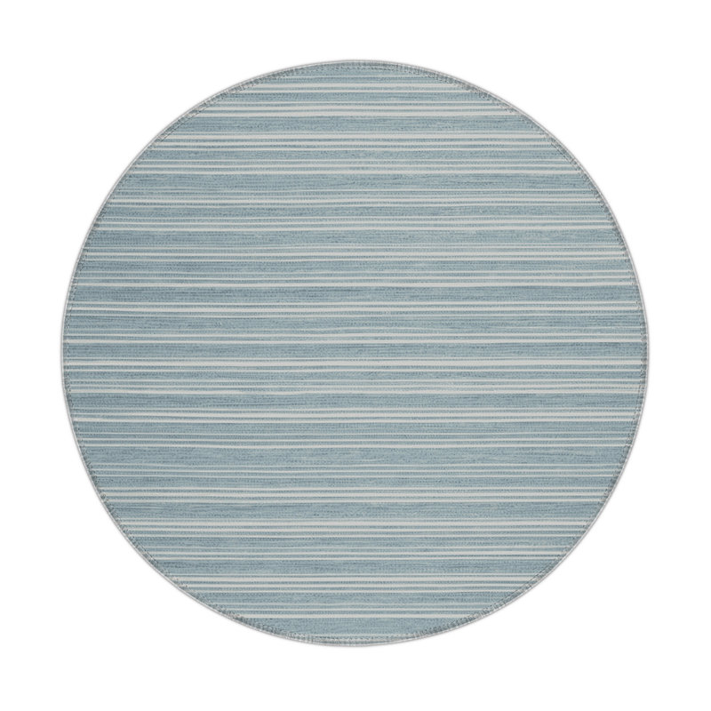 Tapis intérieur / extérieur gris HorizontalStripes, Rond 5 pi