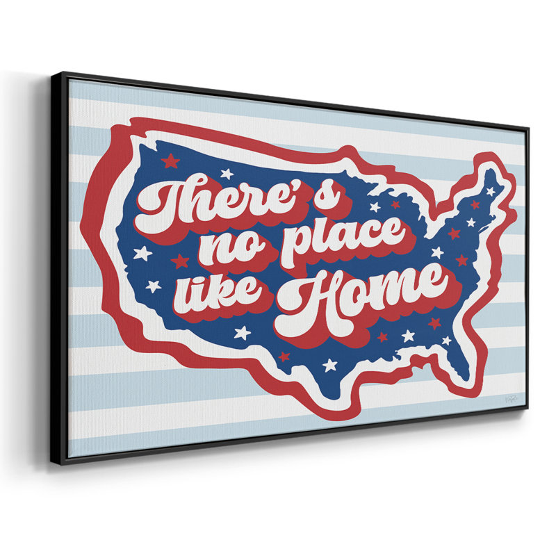 Retro USA - Toile tendue avec châssis encadré - Prêt à accrocher, H 21 po x l 41 po, Doré