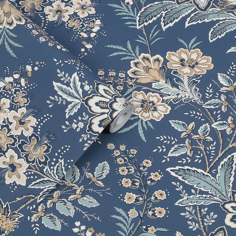 Laura Ashley Marlbrook Pale Linen Wallpaper, Blue