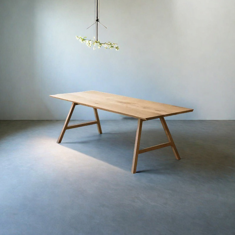 Rectangle ash wood dining table, 29.53"H x 70.87"L x 35.43"W