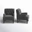 Fauteuil capitonné en velours avec garniture cloutée 28,5 po Jakub -623333508