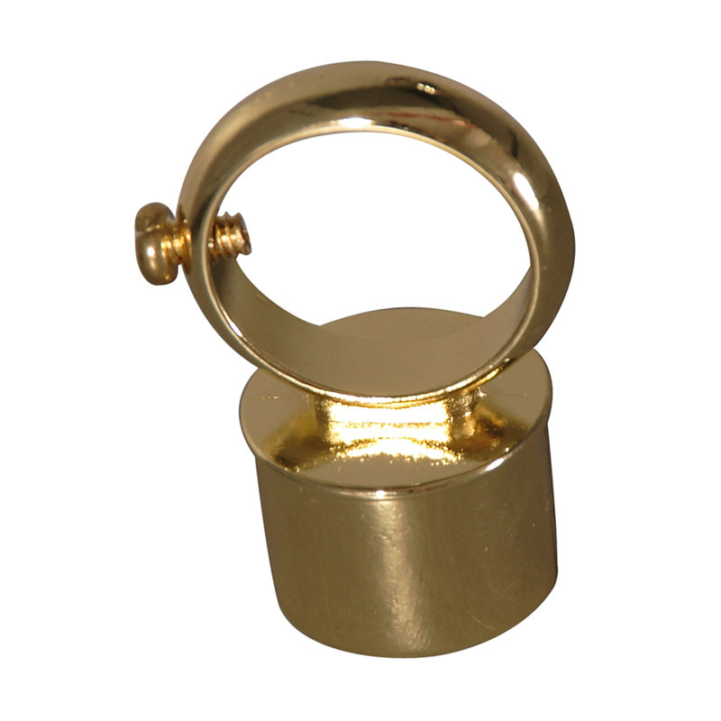 D Rod Loop Connector, Polished Brass
