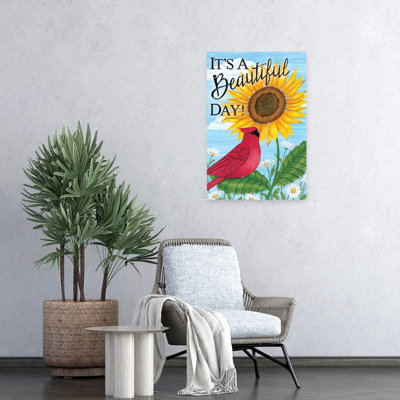 «It's a Beautiful Day Cardinal Rustic Traditional Traditional Bird Landscape Art mural»