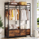 47.24'' Freestanding Clothes Rack With 4 Drawers