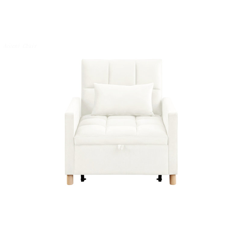 Somdath Sleeper Sofa Chair Bed Multi-Functional Sleeper Chair Upholstered Accent Chair, Beige Duplicate