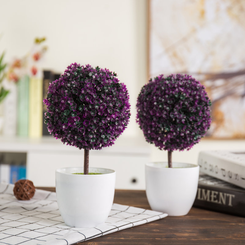 25.4cm Faux Boxwood Topiary in Pot