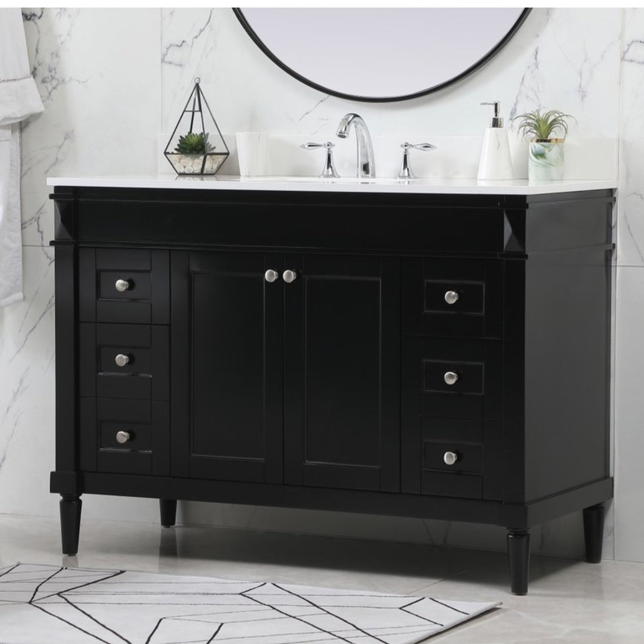Readington 48'' Single Bathroom Vanity, Black
