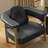 35.43'' W Vintage Genuine Leather Accent Armchair with removable back cushion-580109524-580109530