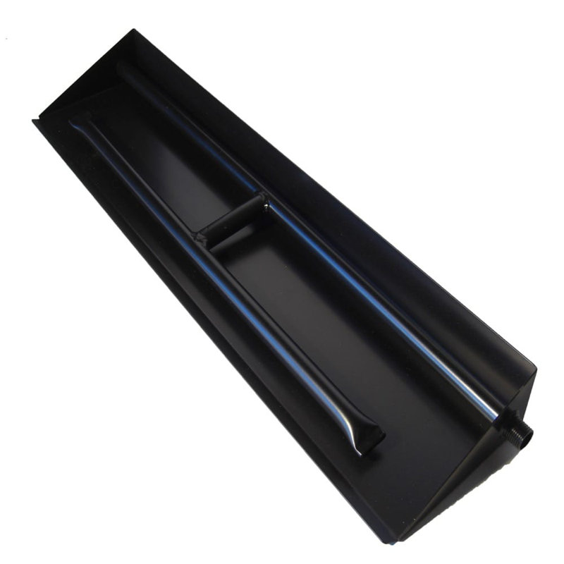 Brûleur à gaz double rangée Tretco - pour foyer ventilé - facile à installer, Acier thermolaqué