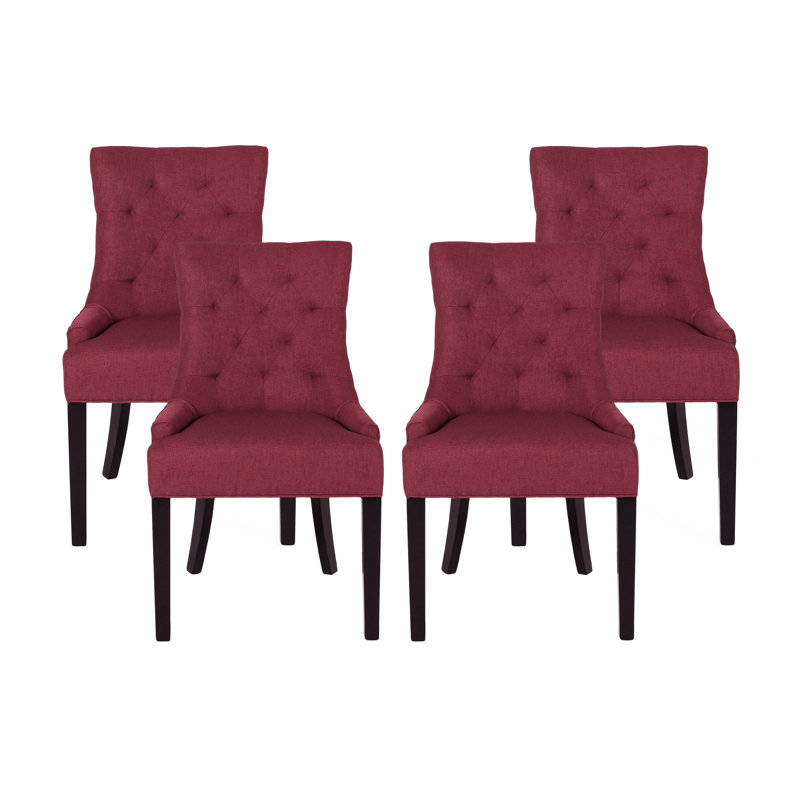 Chaises de salle à manger rembourrées Modern, Vin, 4