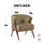 Chaise d'appoint rembourrée vert olive avec structure en bois, style Mid-Century