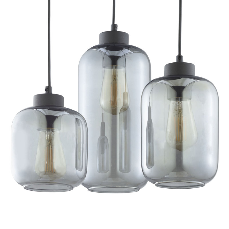 Saucedo 3 - Light Cluster Pendant, Grey/Brown/Blue