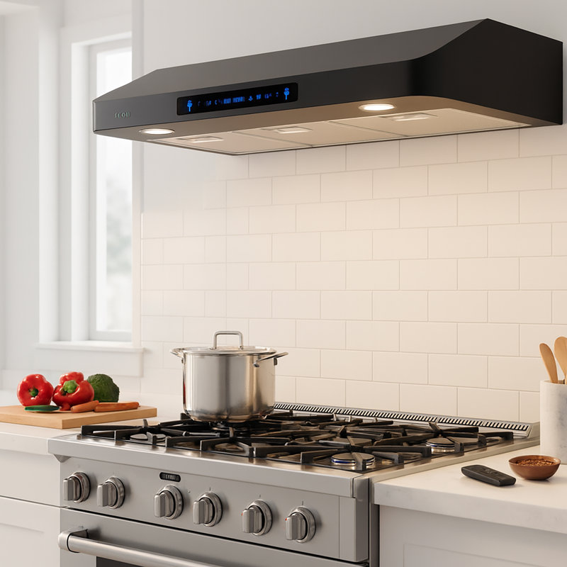 Hotte sous l'armoire de 900 pouces cubes, 30 pouces - Geste et télécommande, filtres ultra-silencieux 65 Db en acier inoxydable, éclairage à DEL, ventilateur d'évacuation de cuisine à 3 vitesses