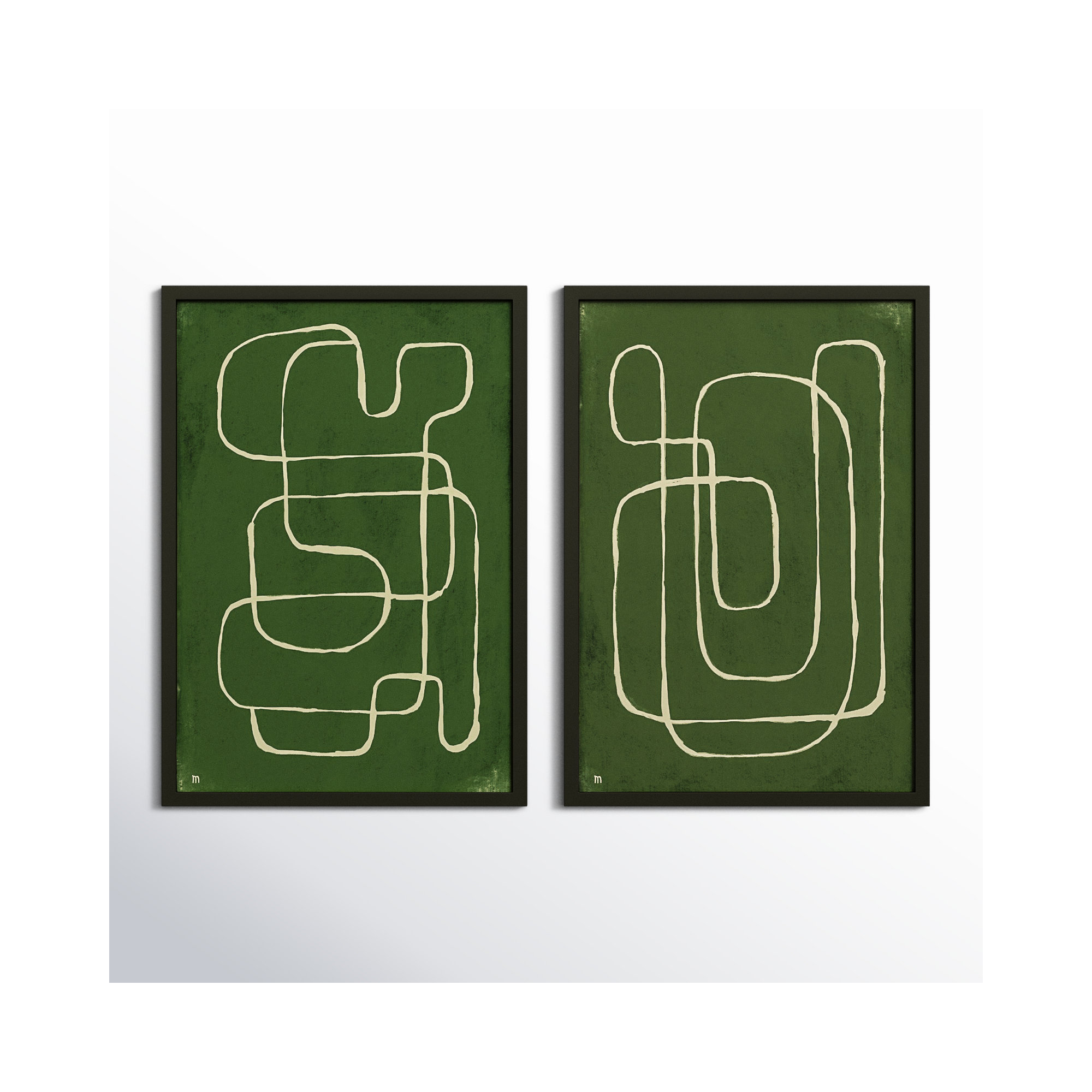 Line Works by StudioM, Black Framed Paper, 50" H x 70" W x 1.25" D