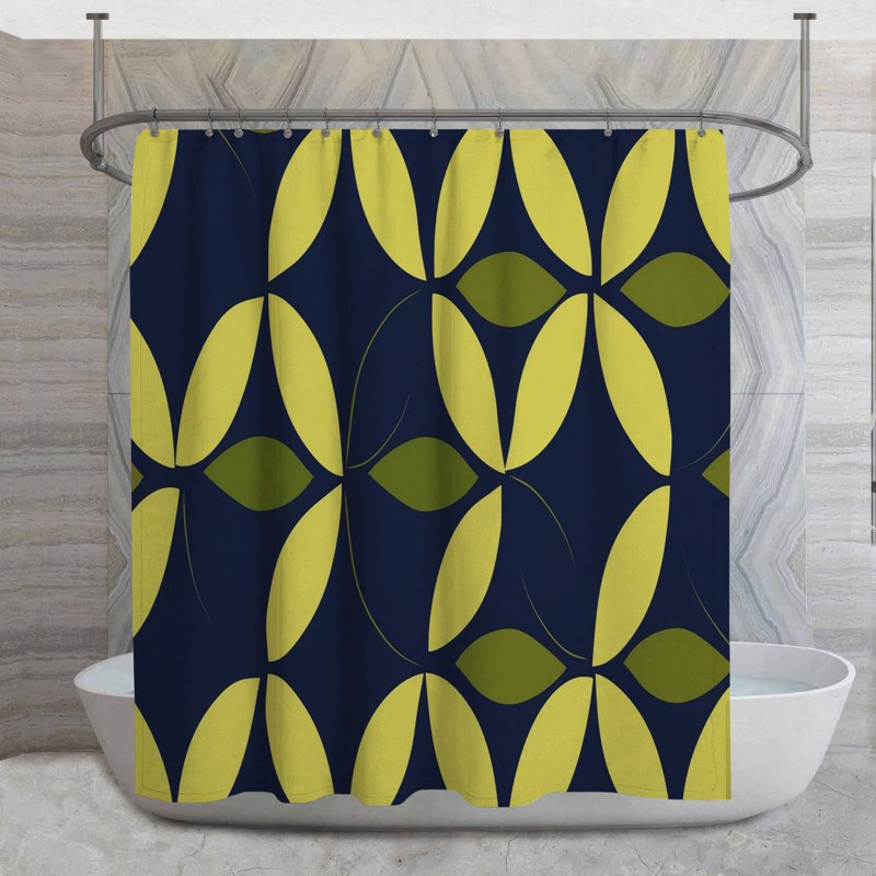 Rideau de douche à motif de feuilles, H 83 po x l 70 po