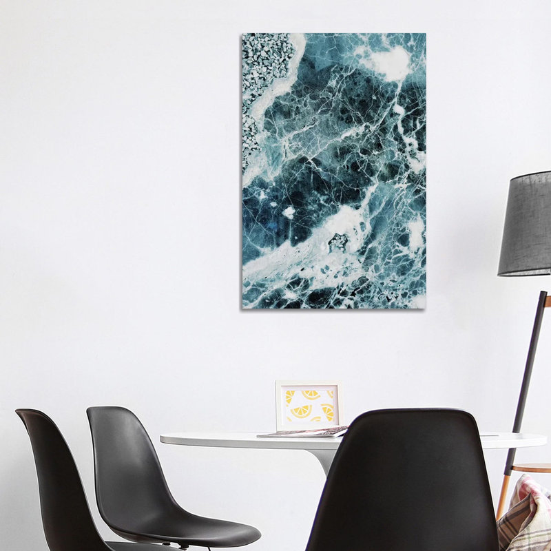 Blue Sea Marble by Emanuela Carratoni - Wrapped Canvas Print, 101.6 cm H x 66.04 cm W x 3.175 cm D