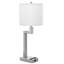 Lampe de table 26 "en argent avec prise USB et prise vraiment Yours