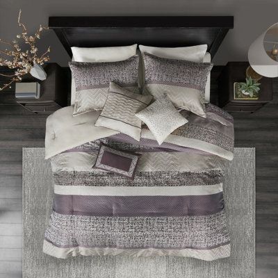 Édredon mauve de luxe mauve - Ensemble de literie de luxe 7 pièces