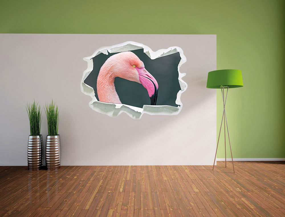 Flamingo im Seitenprofil Wandaufkleber