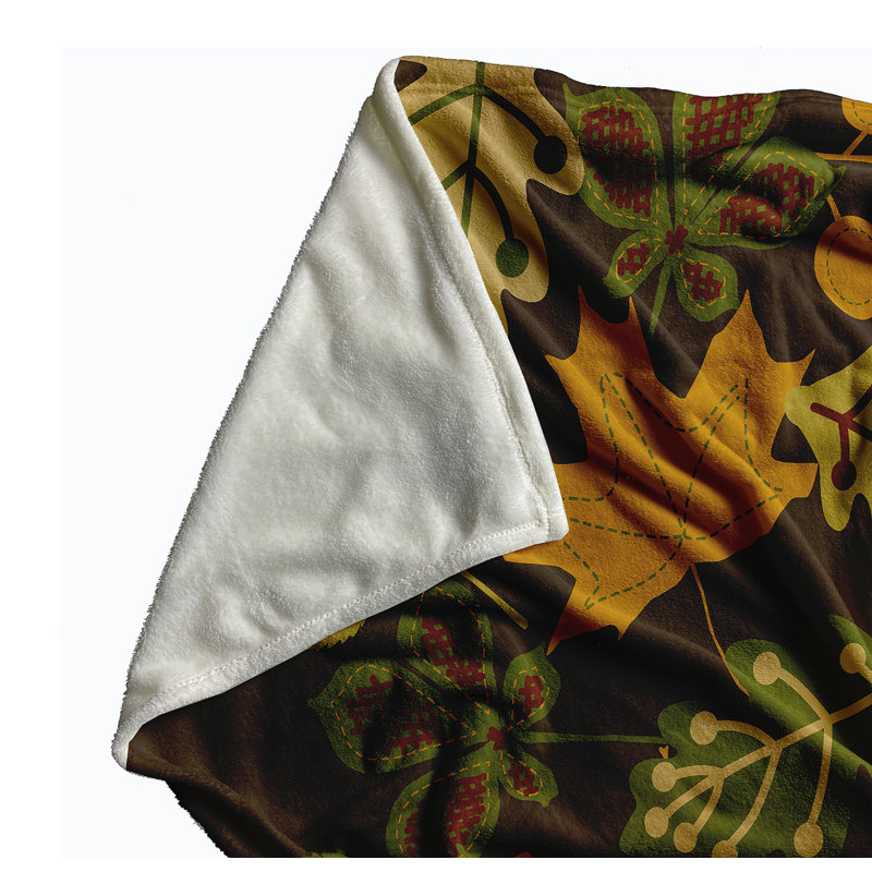 Jeté d'automne Fall Leaves, Vert, L 30 po x L 39,75 po