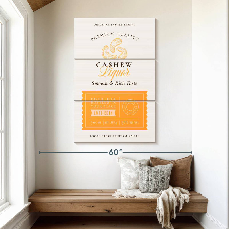 Tergel Cashew Liquor Label, 65" H x 42" W