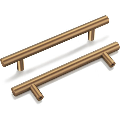 Paquet de 35 poignées d'armoire bronze champagne - poignées d'armoire or brossé - poignées de tiroir en acier inoxydable de qualité supérieure
