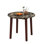 35 Inch Round Dining Table with Rubber Wood Legs and Marble-textured Veneer Tabletop