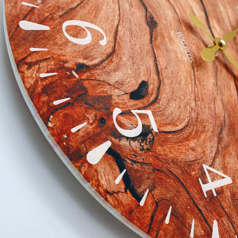 Walnut Wood Effect Decorative Wall Clock - 15.7 in