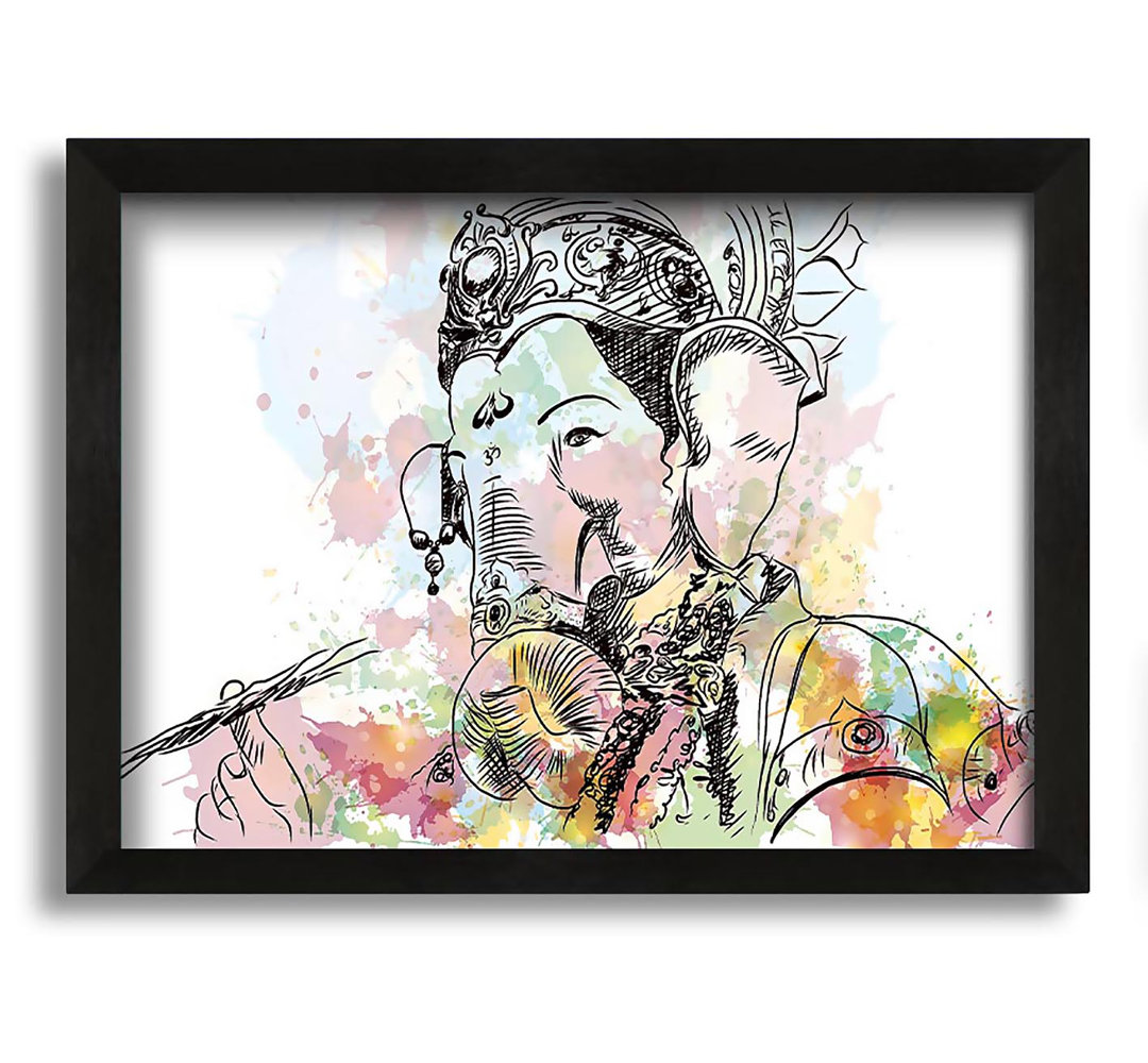 Gerahmtes Leinwandbild Hindu God Ganesha 7