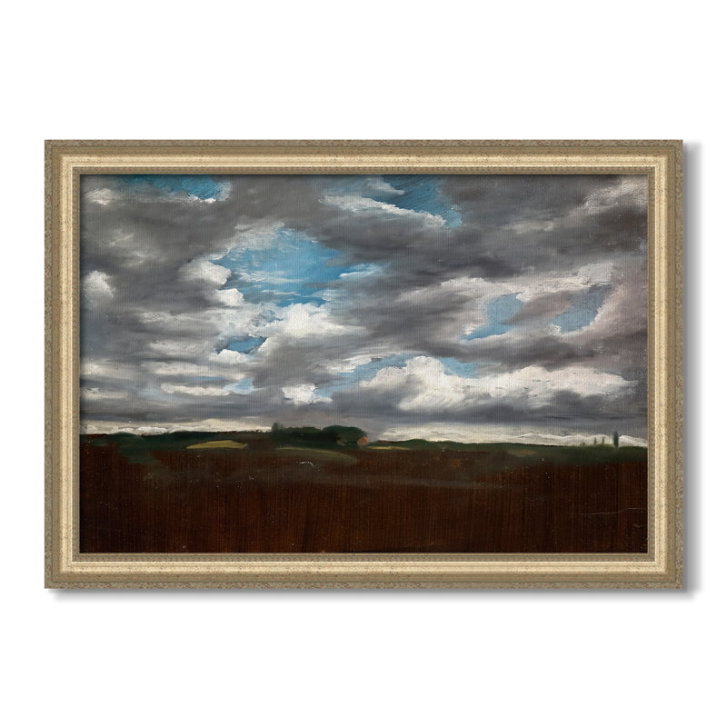 Paysage étendu avec des nuages gris, v. 1821-1822-John Constable-Toile encadrée sur mesure, 24x34 INNER SIZE