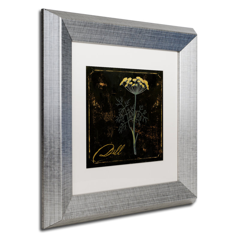 Jadaya «Black Gold Herbs I», impression encadrée, H 11 po x l 14 po x P 0,5 po, Blanc