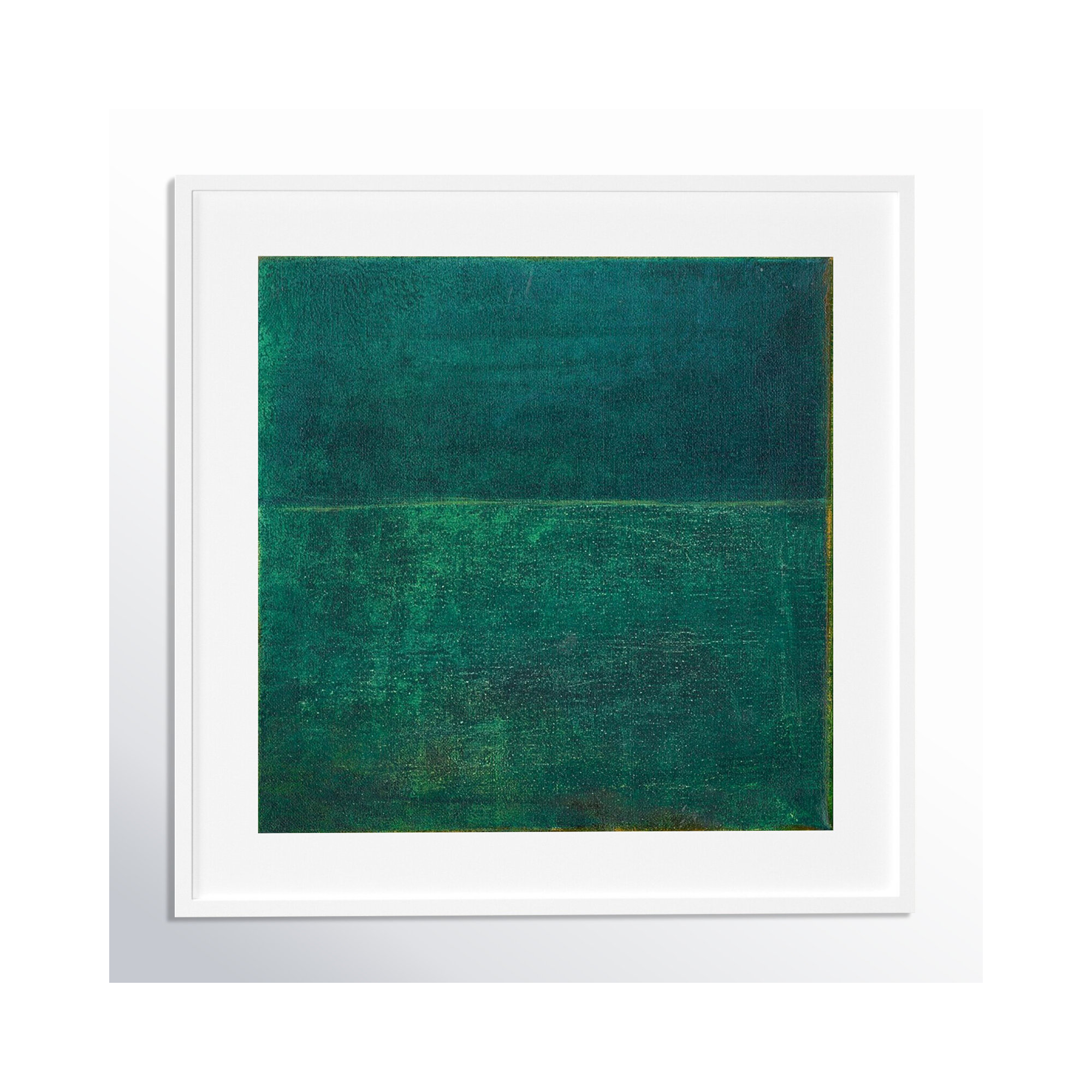 Green Zen I by Jodi Fuchs, White Framed Paper, 33.12" H x 33.12" W x 0.88" D