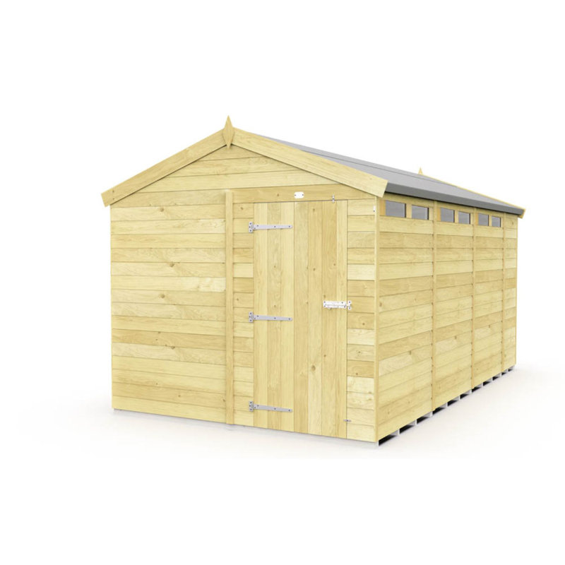 8ft x 15ft Apex Security Shed - Double Door