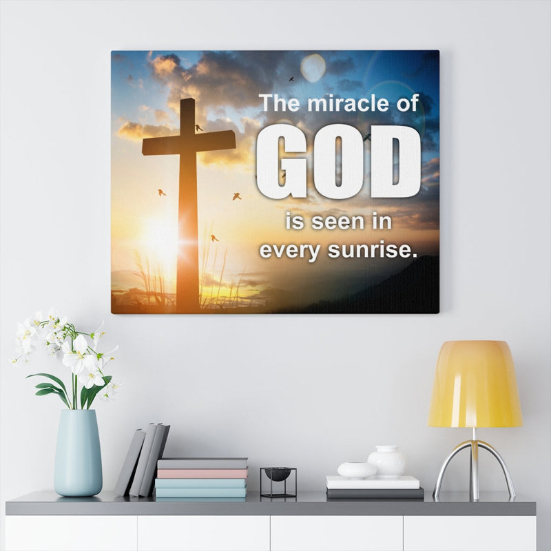 The Miracle of God Christian Wall Art Bible Verse Canvas Print
