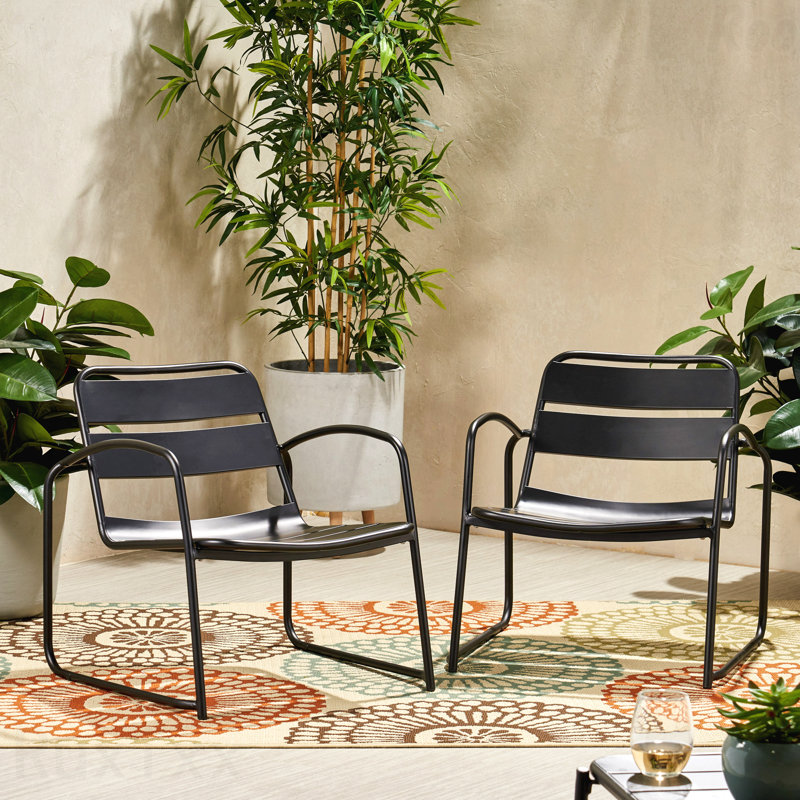 Chaise de patio, Noir mat