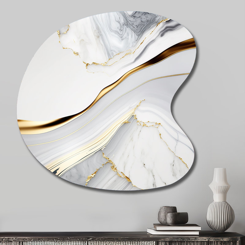 «Abstract Geode Waves Grey IV - Abstract Unique Shape Large», impression murale, H 27 po x l 27 po